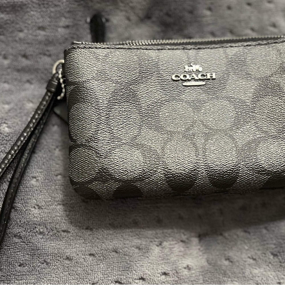 Coach Black and Silver Wristlet